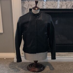 Black Bomber Jacket with Textured Finish